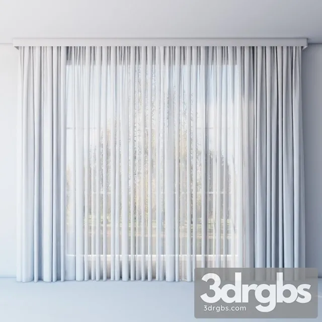 Curtain Tulle Straight 3D Model Download