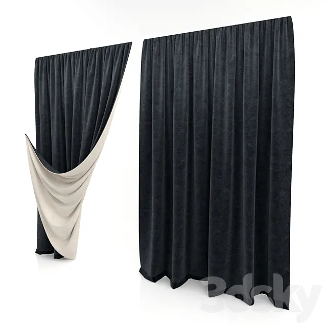 Curtain with a raised edge 3DModel Curtain with a raised edge 3DModel