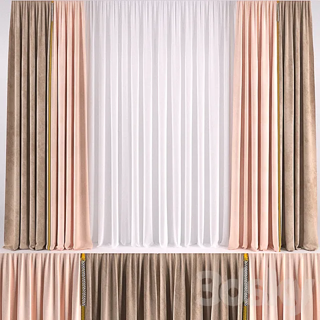 CURTAIN WITH COLOR ZIPPER 3DModel CURTAIN WITH COLOR ZIPPER 3DModel