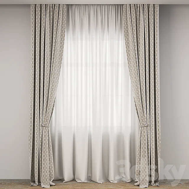 Curtain with pick-up 3D Model Curtain with pick-up 3D Model