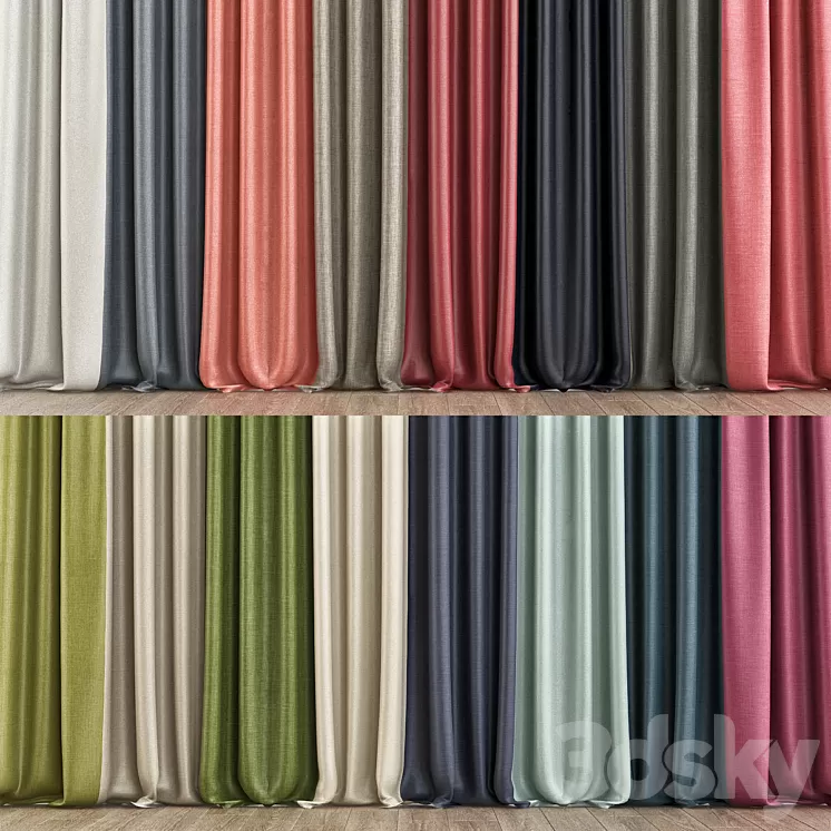 Curtain zeblin materials 3D Model