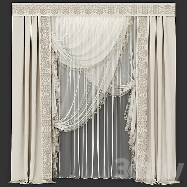Curtain_45 3D Model Curtain_45 3D Model