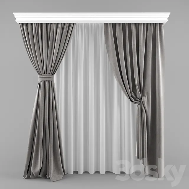 Curtains 01 3D Model
