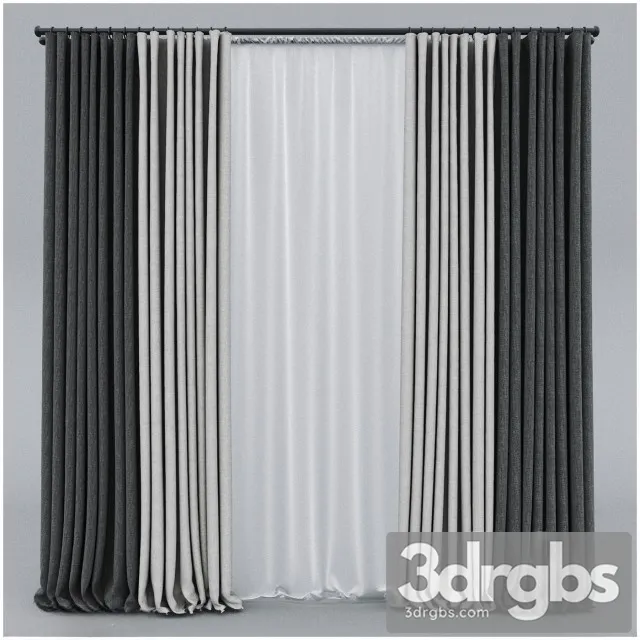 Curtains 01 3D Model Download