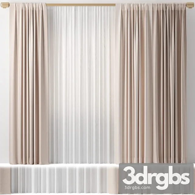 Curtains 02 3D Model Download