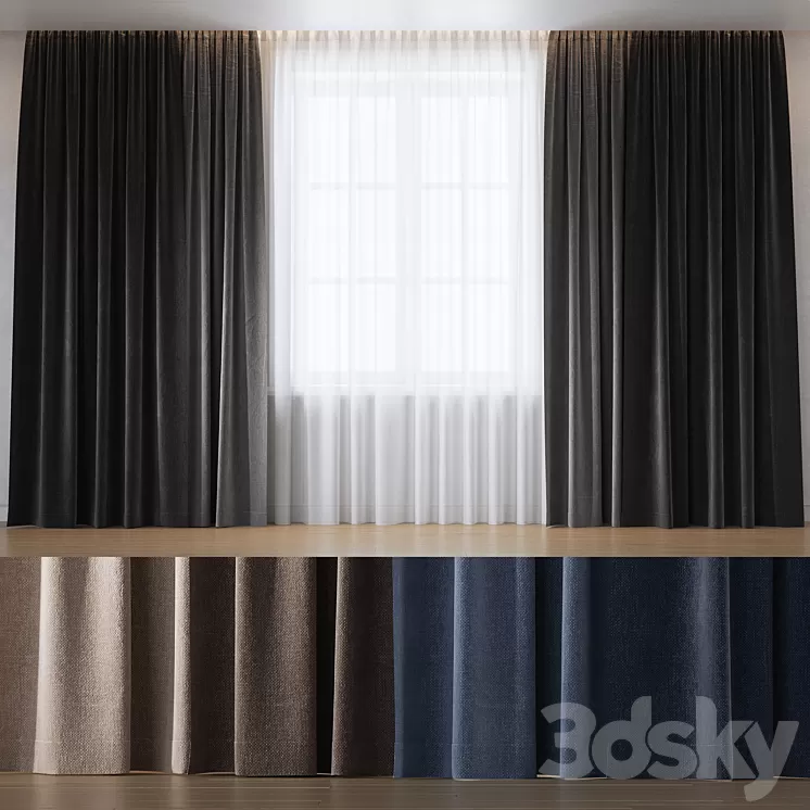 Curtains 03 3D Model Free Download