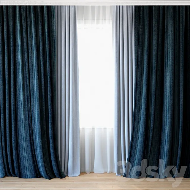 Curtains 06 | Canvas curtains and tulle 3DModel Curtains 06 | Canvas curtains and tulle 3DModel