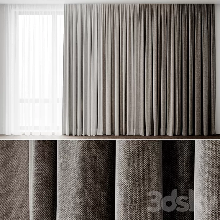 Curtains 1 3D Model Free Download