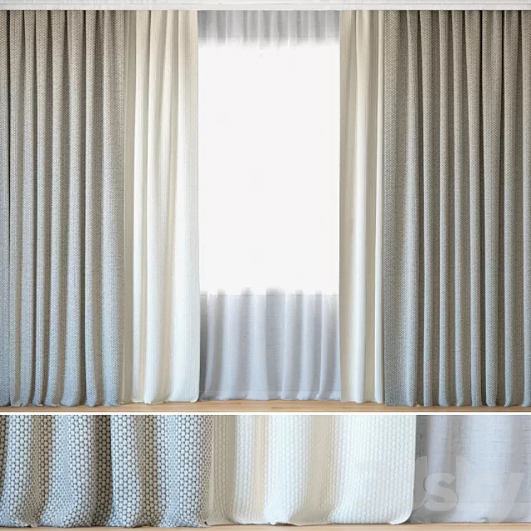 Curtains 102 | Curtains with Tulle | ROHI | Opera 3D Model Curtains 102 | Curtains with Tulle | ROHI | Opera 3D Model