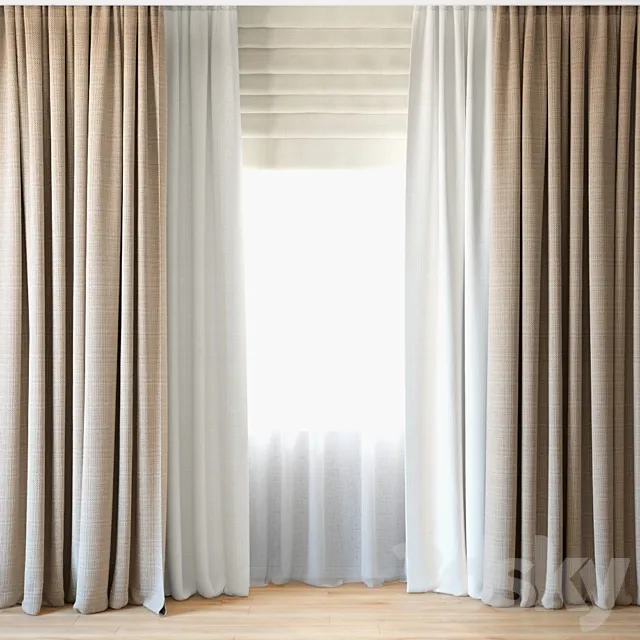 Curtains 20 | Curtains with Tulle 3DModel Curtains 20 | Curtains with Tulle 3DModel