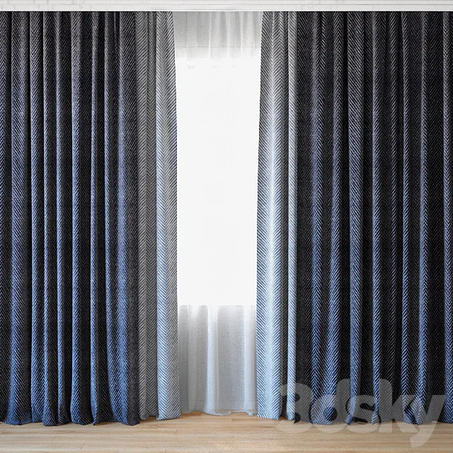 Curtains 34 | Curtains with tulle 3DModel Curtains 34 | Curtains with tulle 3DModel