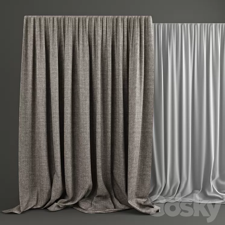 Curtains 3D Model Curtains 3D Model