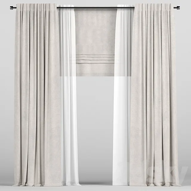 Curtains. 3D Model Curtains. 3D Model
