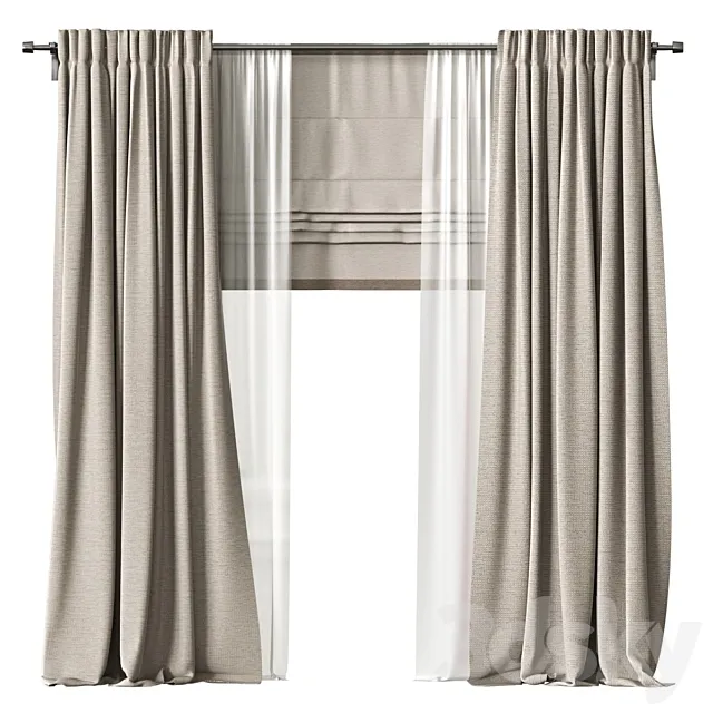 Curtains 3D Model Curtains 3D Model
