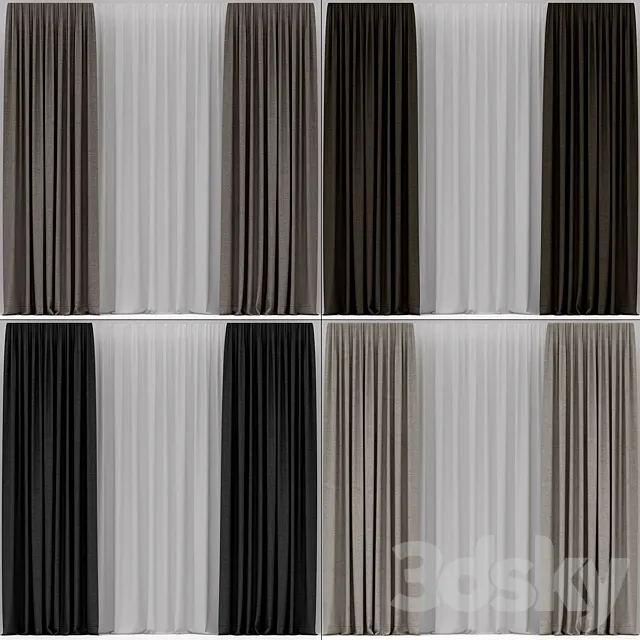 Curtains 3D Model Curtains 3D Model