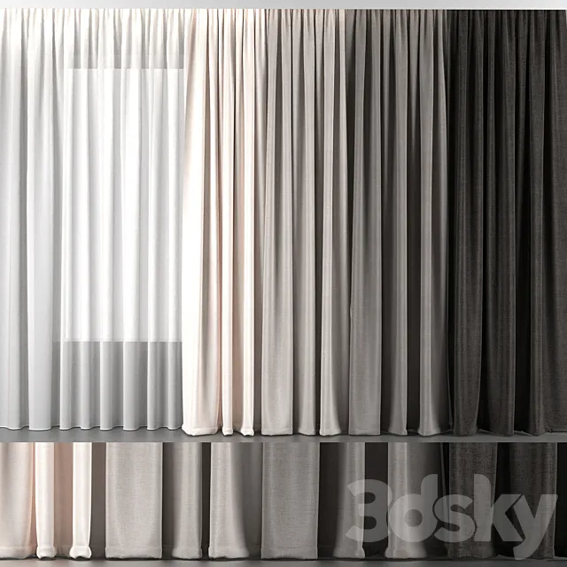 Curtains 3D Model Curtains 3D Model