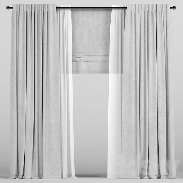 Curtains. 3D Model Curtains. 3D Model