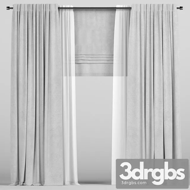 Curtains. 3D Model Download