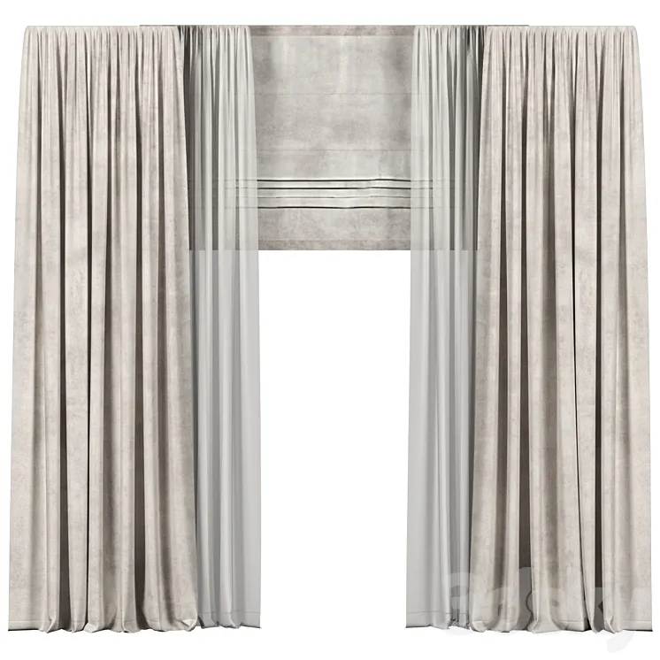 Curtains 3D Model Free Download