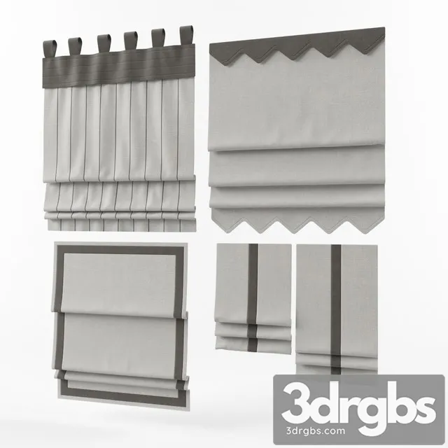 Curtains 4 Pieces 3D Model Download