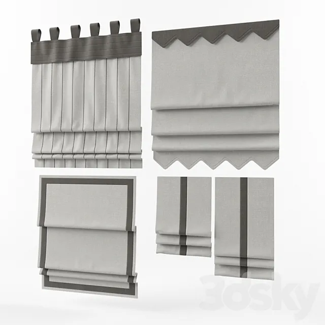 Curtains 4 pieces. 3DModel Curtains 4 pieces. 3DModel