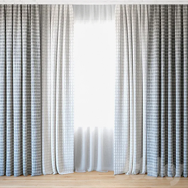 Curtains 41 | Curtains with tulle 3D Model Curtains 41 | Curtains with tulle 3D Model