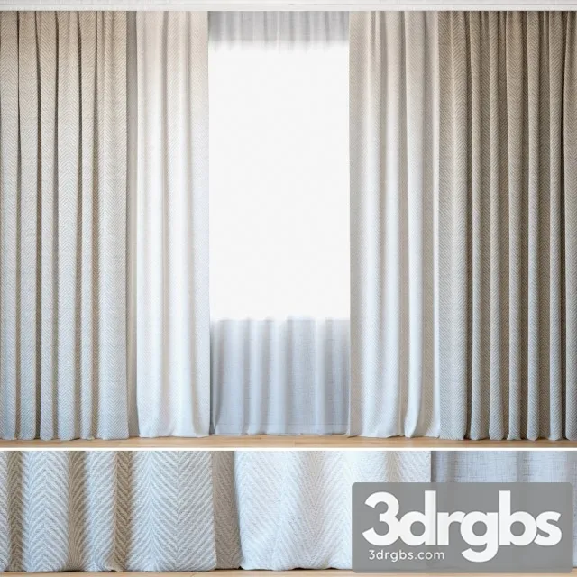 Curtains 44 Curtains with Tulle Rebbio Grande 3D Model Download