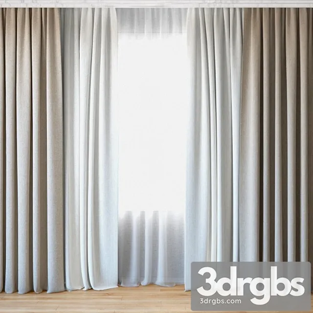 Curtains 46 Curtains With Tulle 3D Model Download