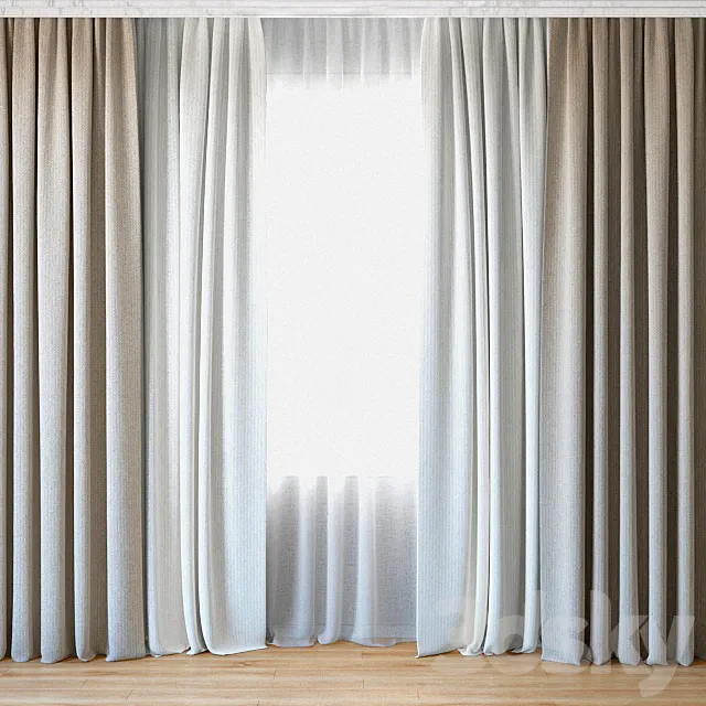 Curtains 46 | Curtains with tulle 3DModel Curtains 46 | Curtains with tulle 3DModel