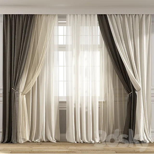 CURTAINS 542C – 3 Colors 3D Model CURTAINS 542C – 3 Colors 3D Model