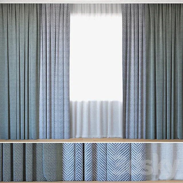 Curtains 59 | Curtains with Tulle | Novum and Linum 3D Model Curtains 59 | Curtains with Tulle | Novum and Linum 3D Model