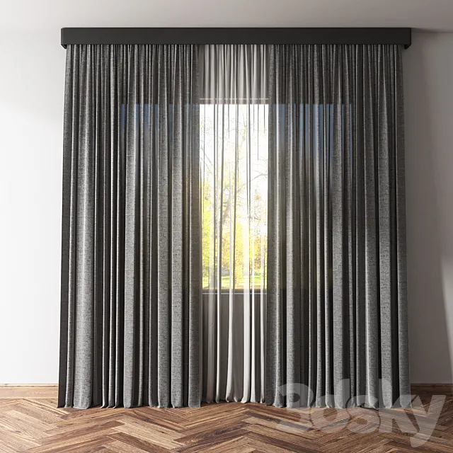 Curtains and blinds v2 3D Model