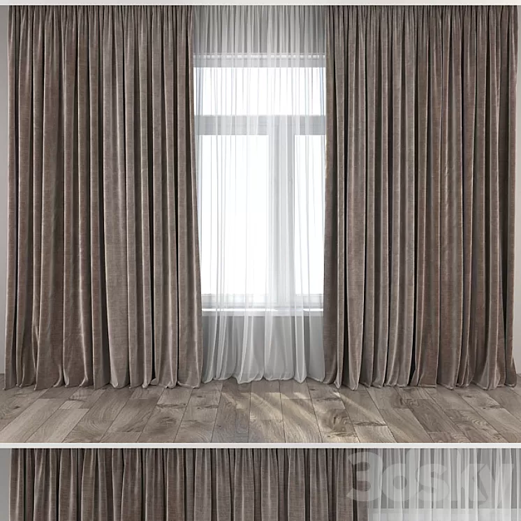 Curtains and Tulle 12 3D Model