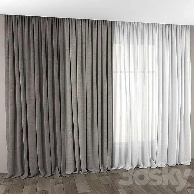 Curtains and tulle 2 3DModel Curtains and tulle 2 3DModel