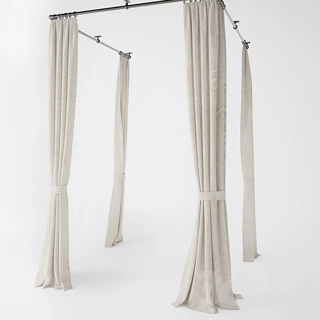 Curtains- baldachin 3DModel Curtains- baldachin 3DModel