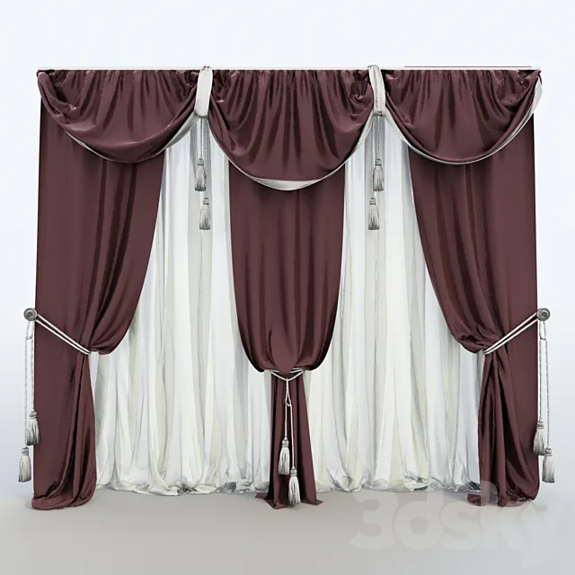Curtains classic. 3D Model