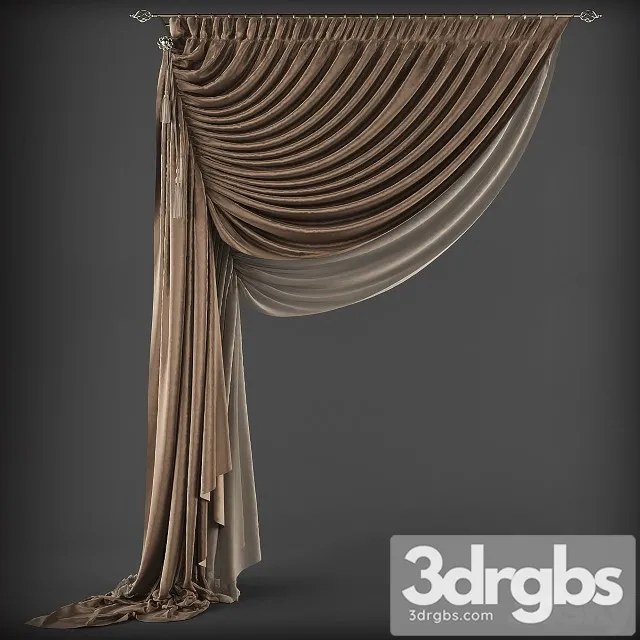 Curtains Classic Style 3D Model Download