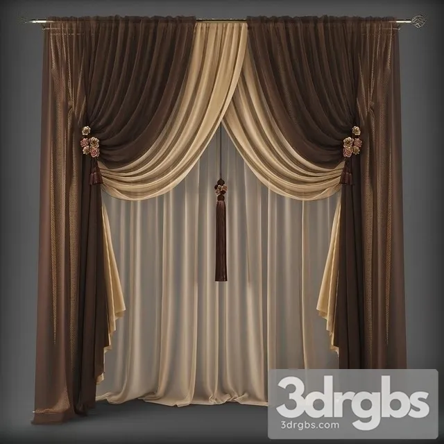 Curtains Classical 3 3D Model Download