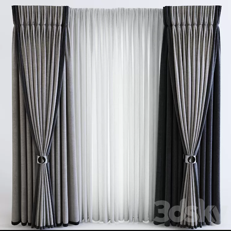 Curtains contemporary 3D Model Curtains contemporary 3D Model