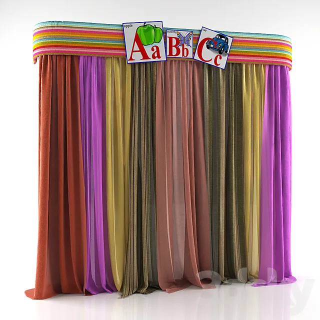 Curtains for children’s 3D Model