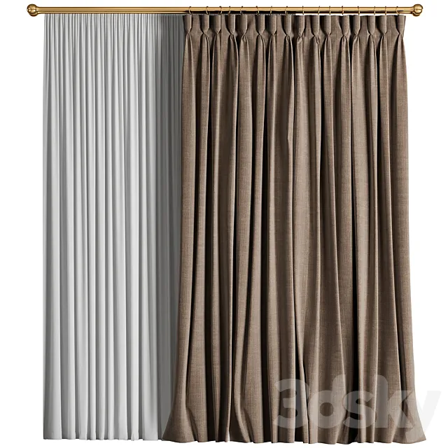 Curtains for interior 3D Model Curtains for interior 3D Model