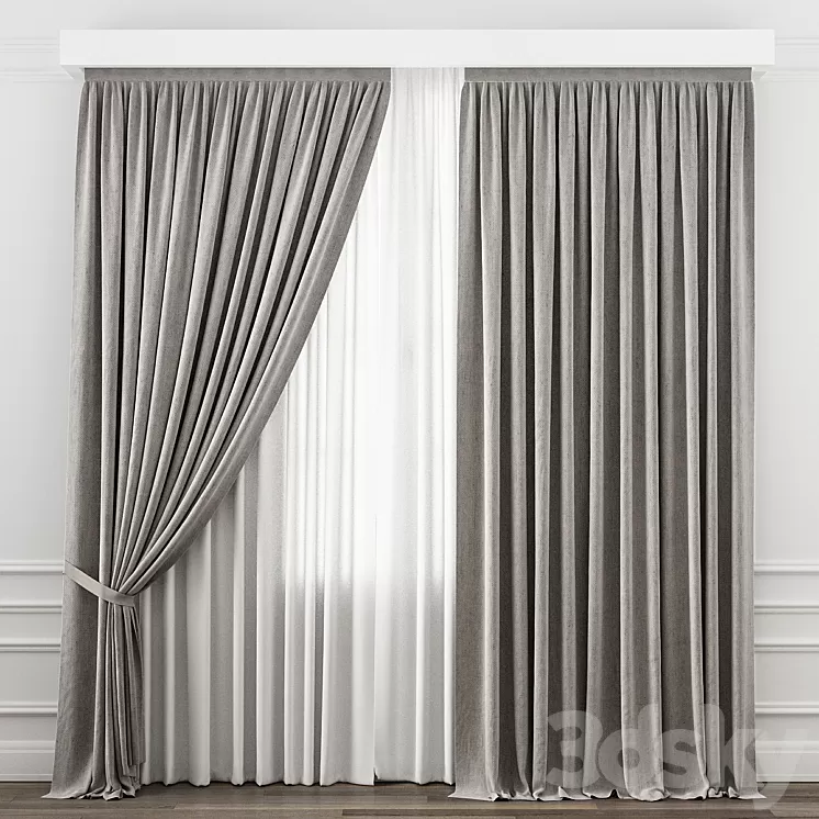 Curtains for interior №11 3D Model Curtains for interior №11 3D Model