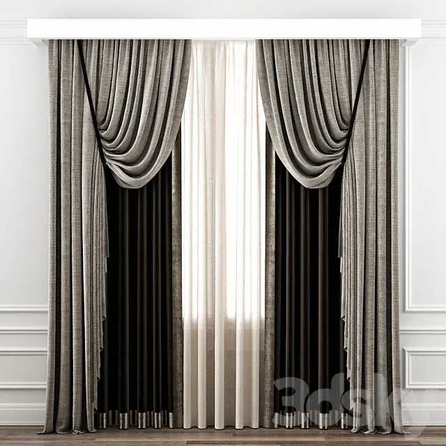 Curtains for interior №46 3D Model Curtains for interior №46 3D Model