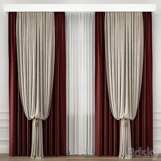 Curtains for interior №52 3D Model Curtains for interior №52 3D Model