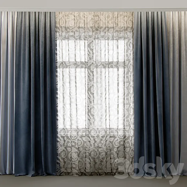 Curtains For interiors- 4 3DModel Curtains For interiors- 4 3DModel