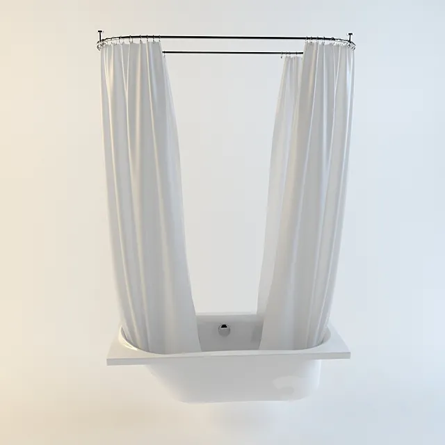 Curtains for the bathroom 3DModel Curtains for the bathroom 3DModel