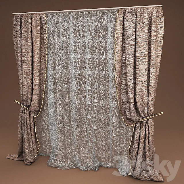 Curtains for the bedroom 3D Model
