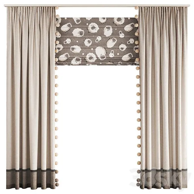 Curtains for the nursery 3D Model