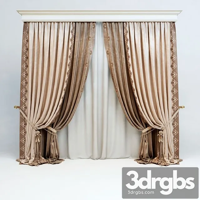 Curtains in a Classic Style 3D Model Download