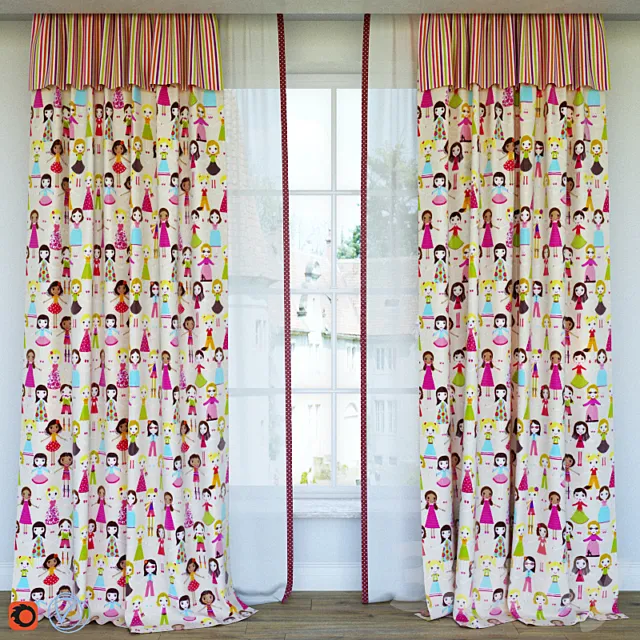 Curtains in Children 3DModel Curtains in Children 3DModel